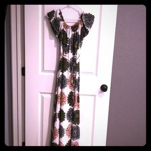 Loft Floral Off the Shoulder Maxi